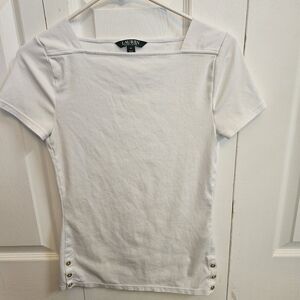Ralph Lauren White Short Sleeve Top